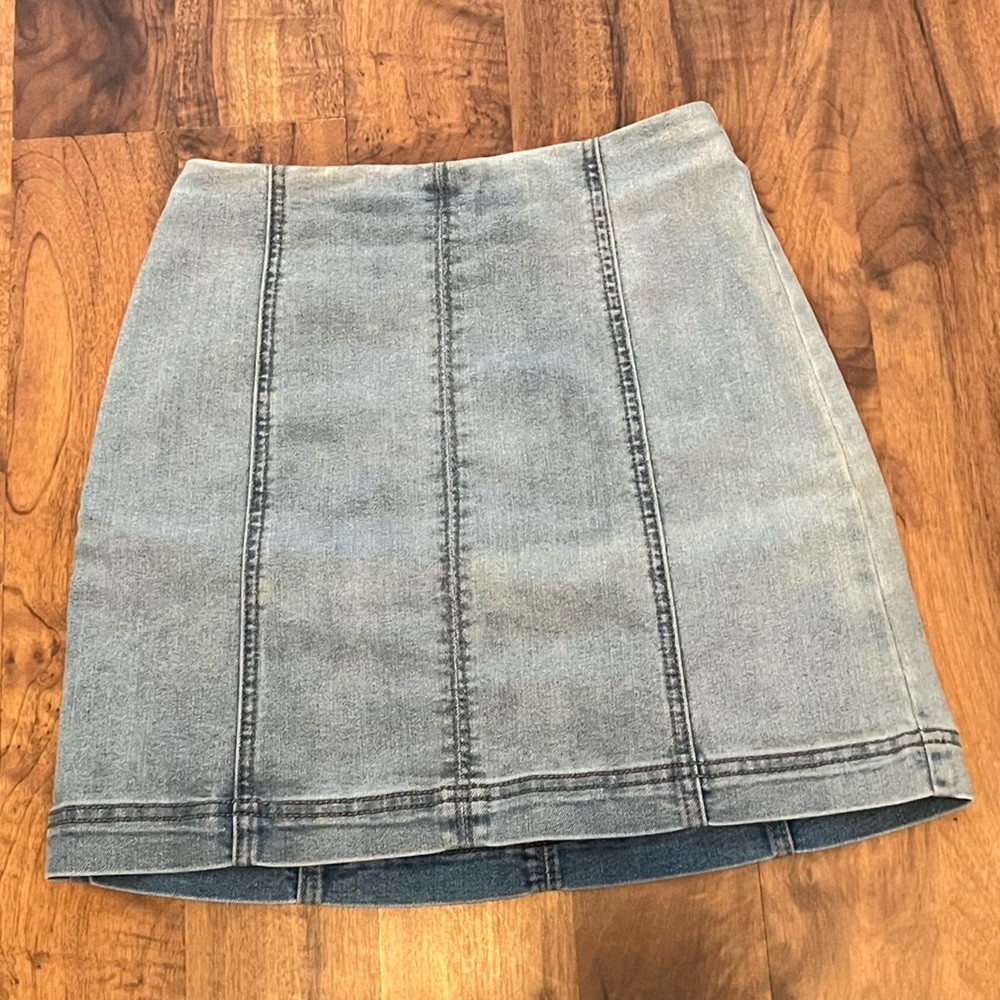 Chambray/denim mini skirt
